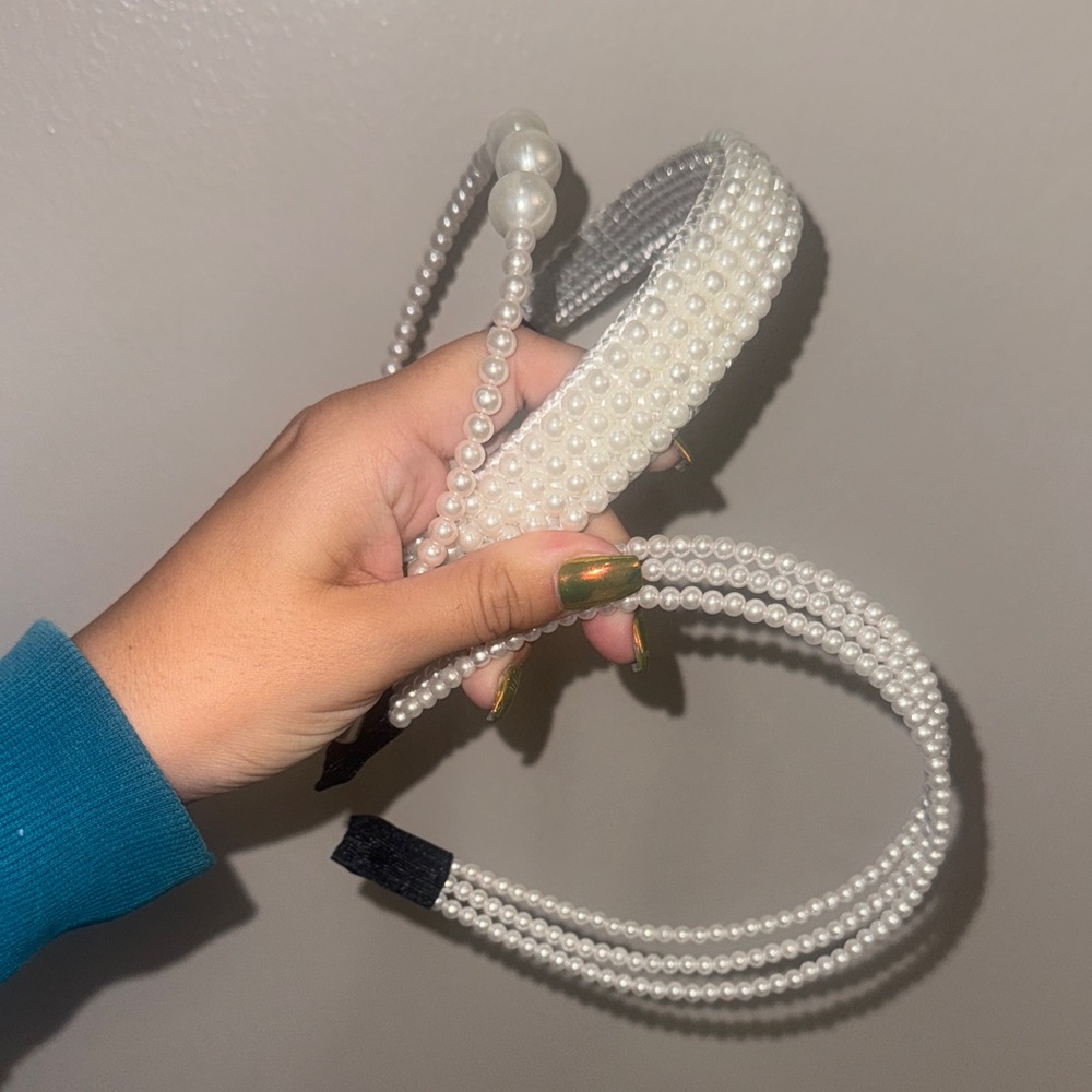 Elegant Pearl Headbands Set